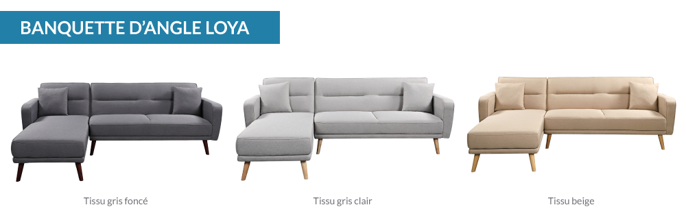 The colors of the Loya bench: dark grey, light gray and beige