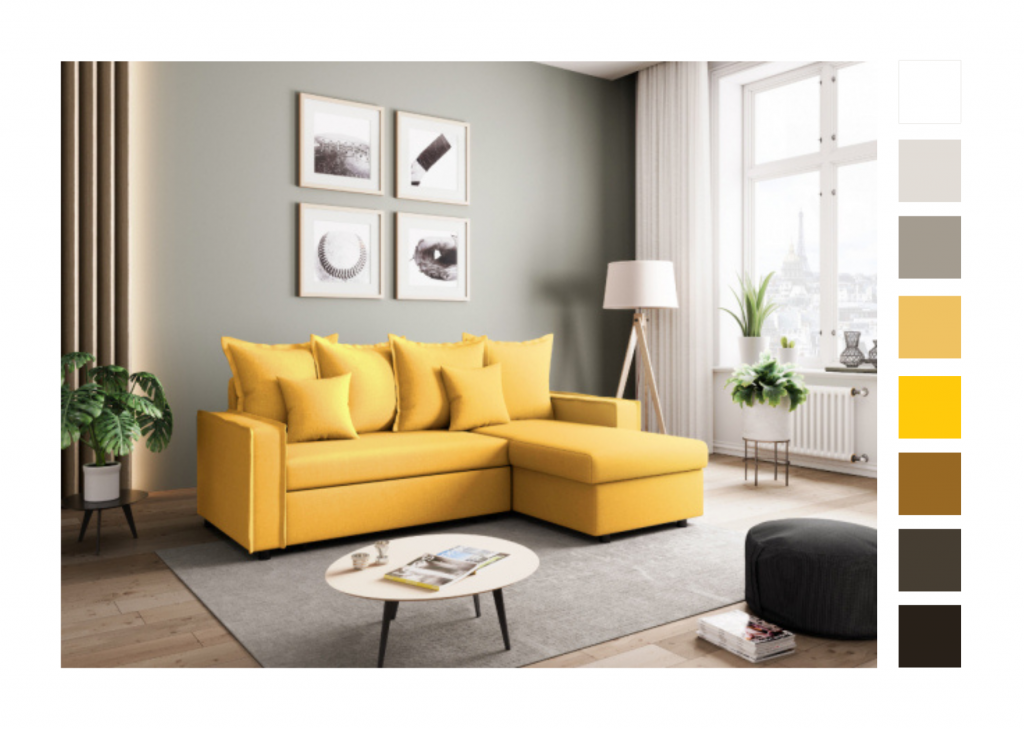LIDIA transformable and reversible corner sofa with chest 